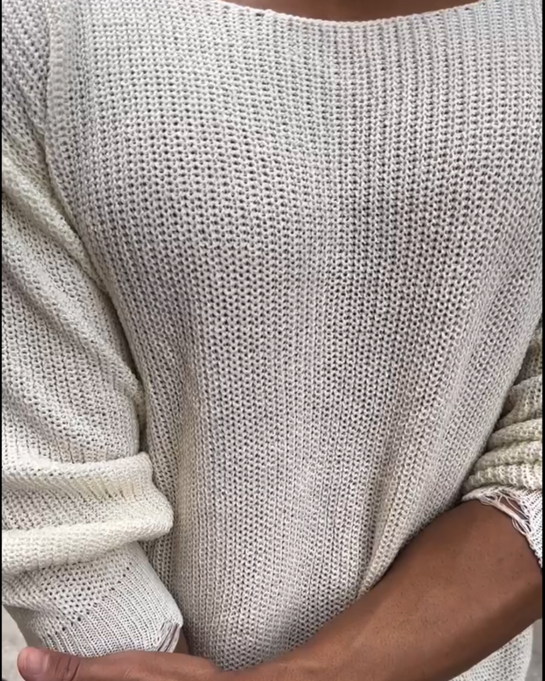 Pulover Bărbătesc cu Mâneci Lungi și gât Cret Mare