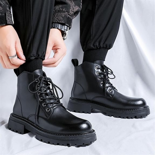 Ghete din piele cu vârf rotund pentru bărbați®