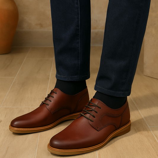 Pantofi casual maro cu talpă înaltă Portland