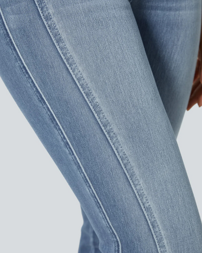 Blugi Skinny Elastici cu Mai Multe Buzunare și Fermoar