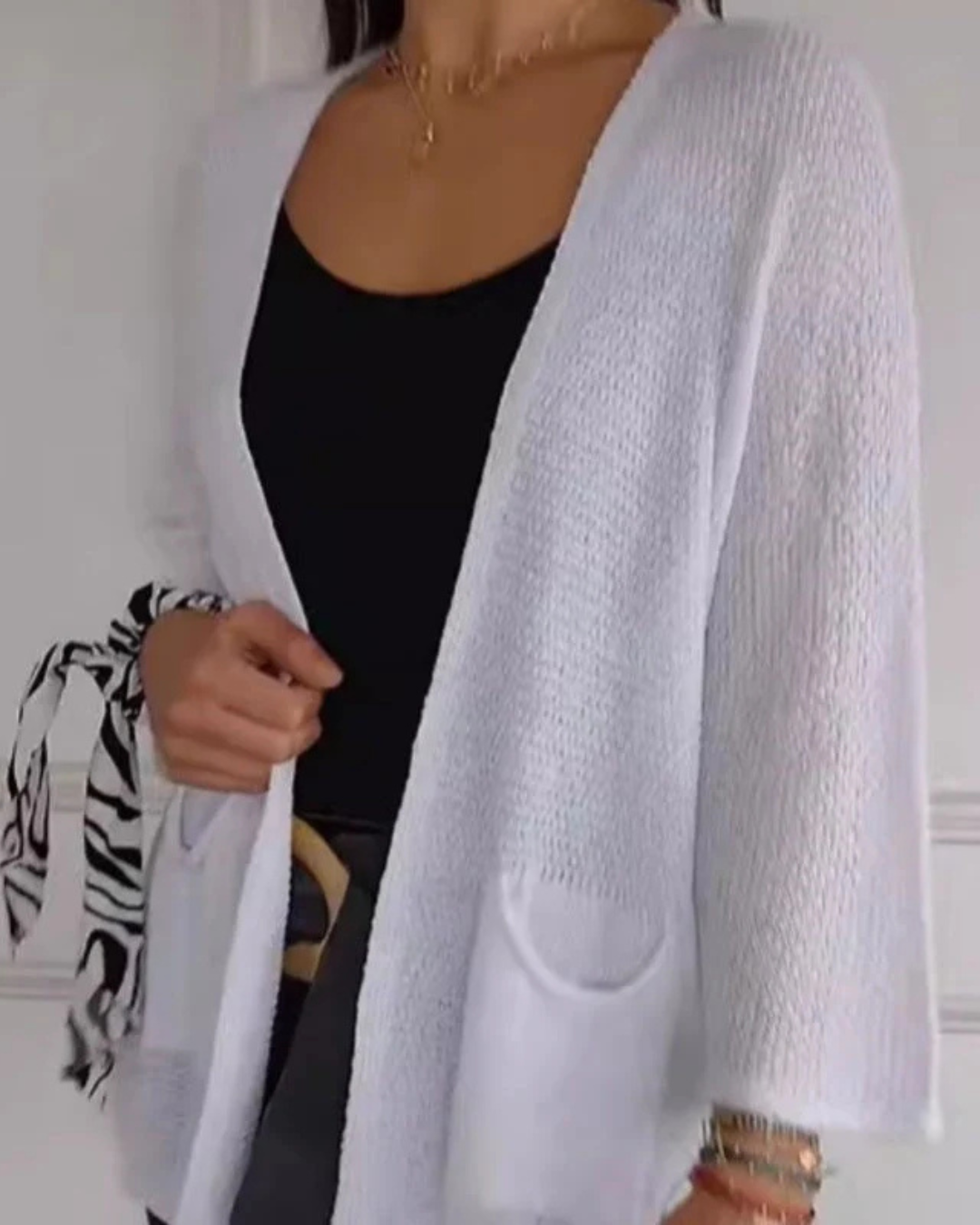 Jachetă casual din tricot cu design deosebit