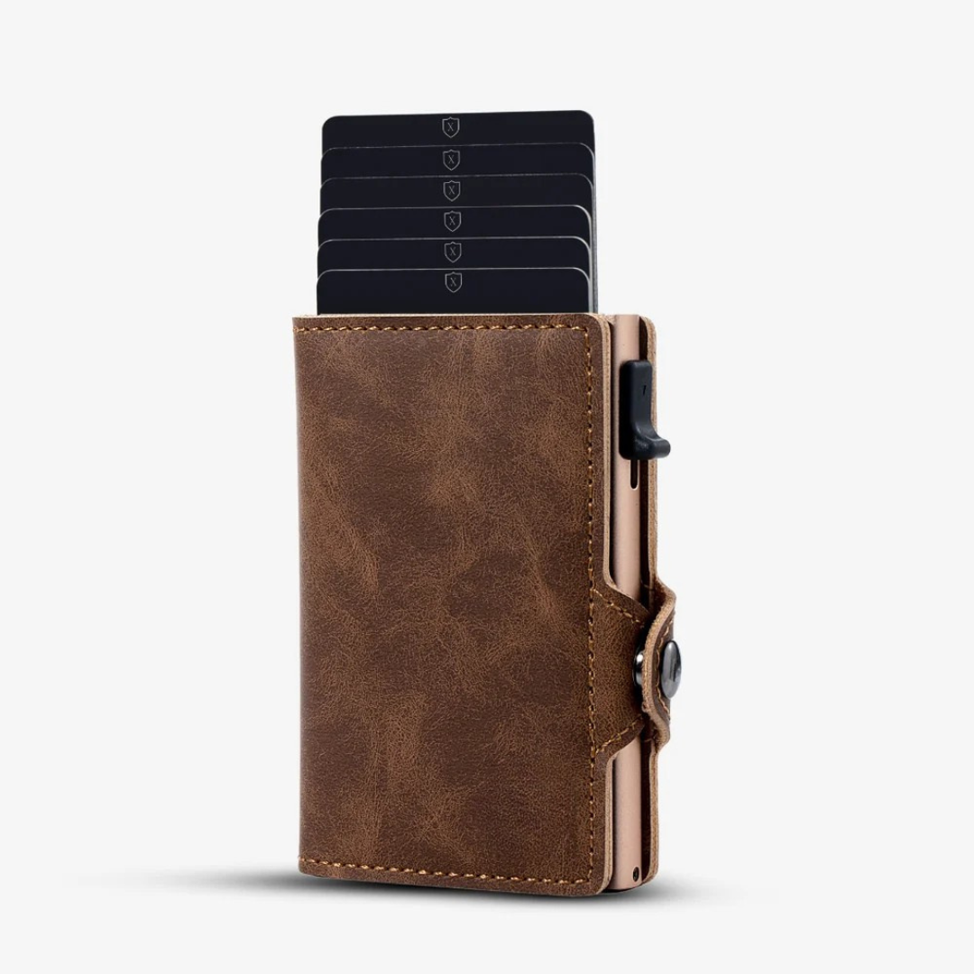 Portofel de lux cu protecție RFID și design compact