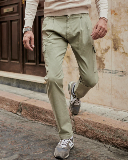 Pantaloni Cargo Din in și Bumbac Pentru Bărbați