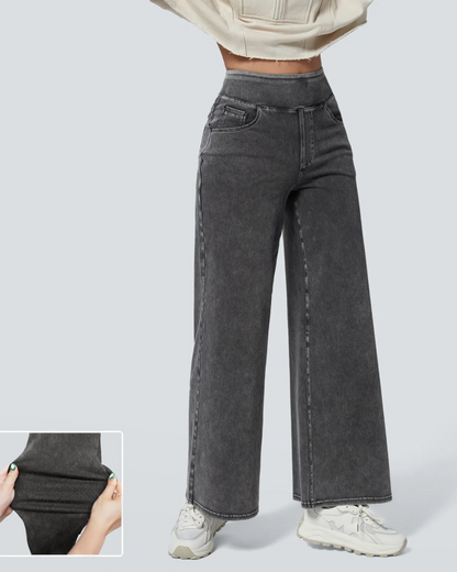 Long Pants with Talia Înaltă și Mai Multe Buzunare pentru Femei