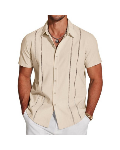 Cămașă Guayabera Cuban Linen Pentru Bărbați Prospețime și Stil Atemporal