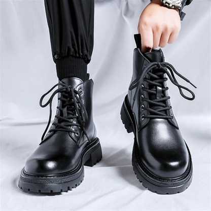 Ghete din piele cu vârf rotund pentru bărbați®