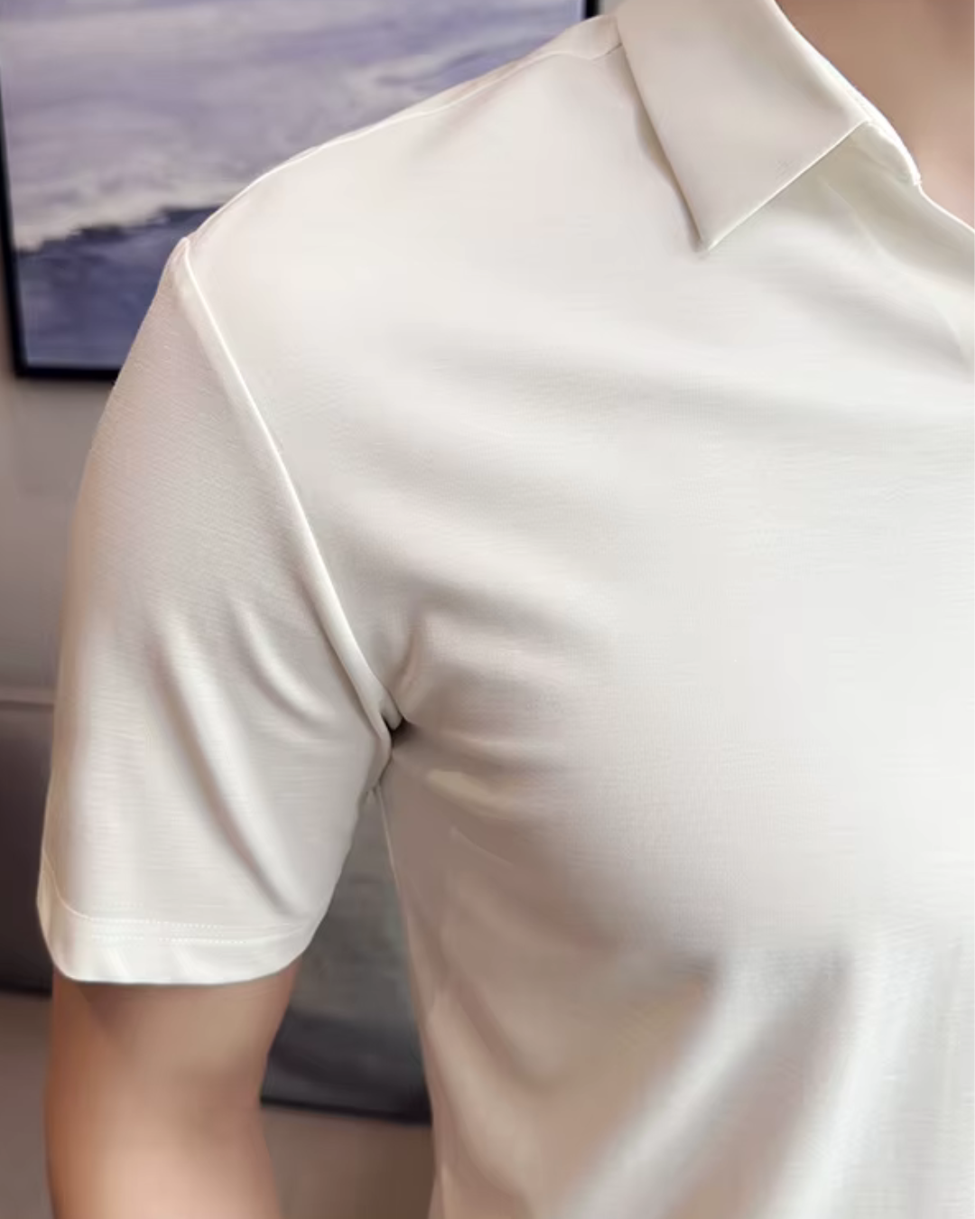 -Elasticitate Ridicată, Ușoară, Moale și Rezistentă la încrețire Cămașă Polo Pentru Bărbați în Culoare Solidă