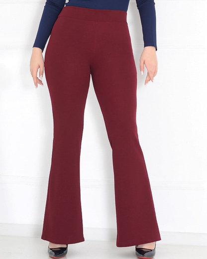 Pantaloni Moderni cu Croială Largă și Țesătură Elastică