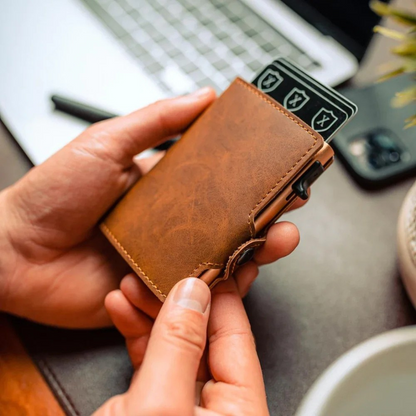 Portofel de lux cu protecție RFID și design compact