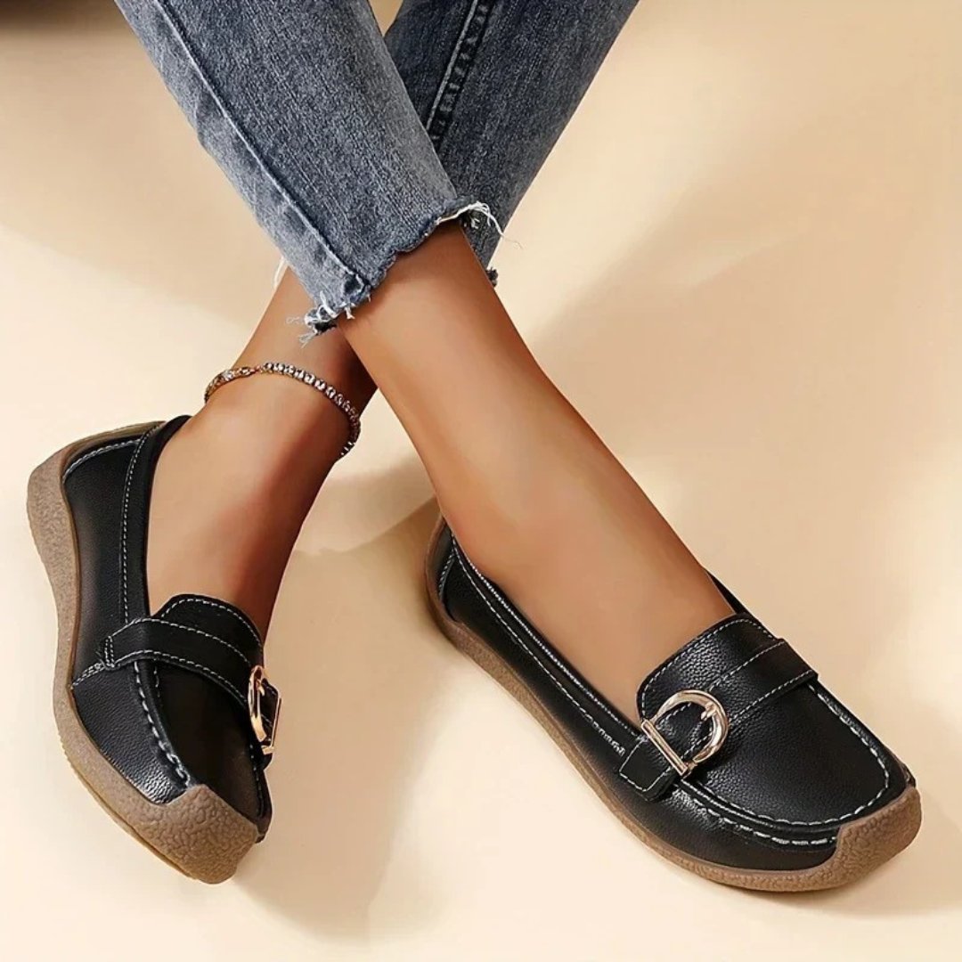 Pantofi casual ergonomic din piele pentru femei 