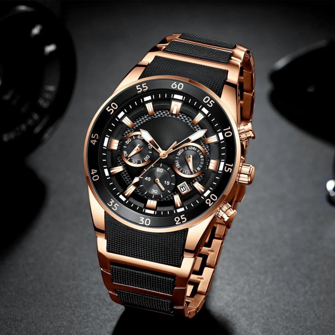 Ceas multifuncțional din cuarț rezistent la apă pentru bărbați