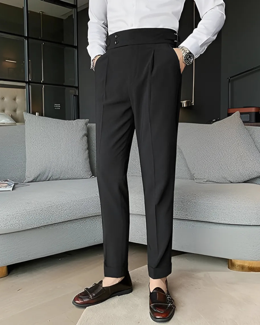 Casual Pants Pentru Bărbați în Culori uni 