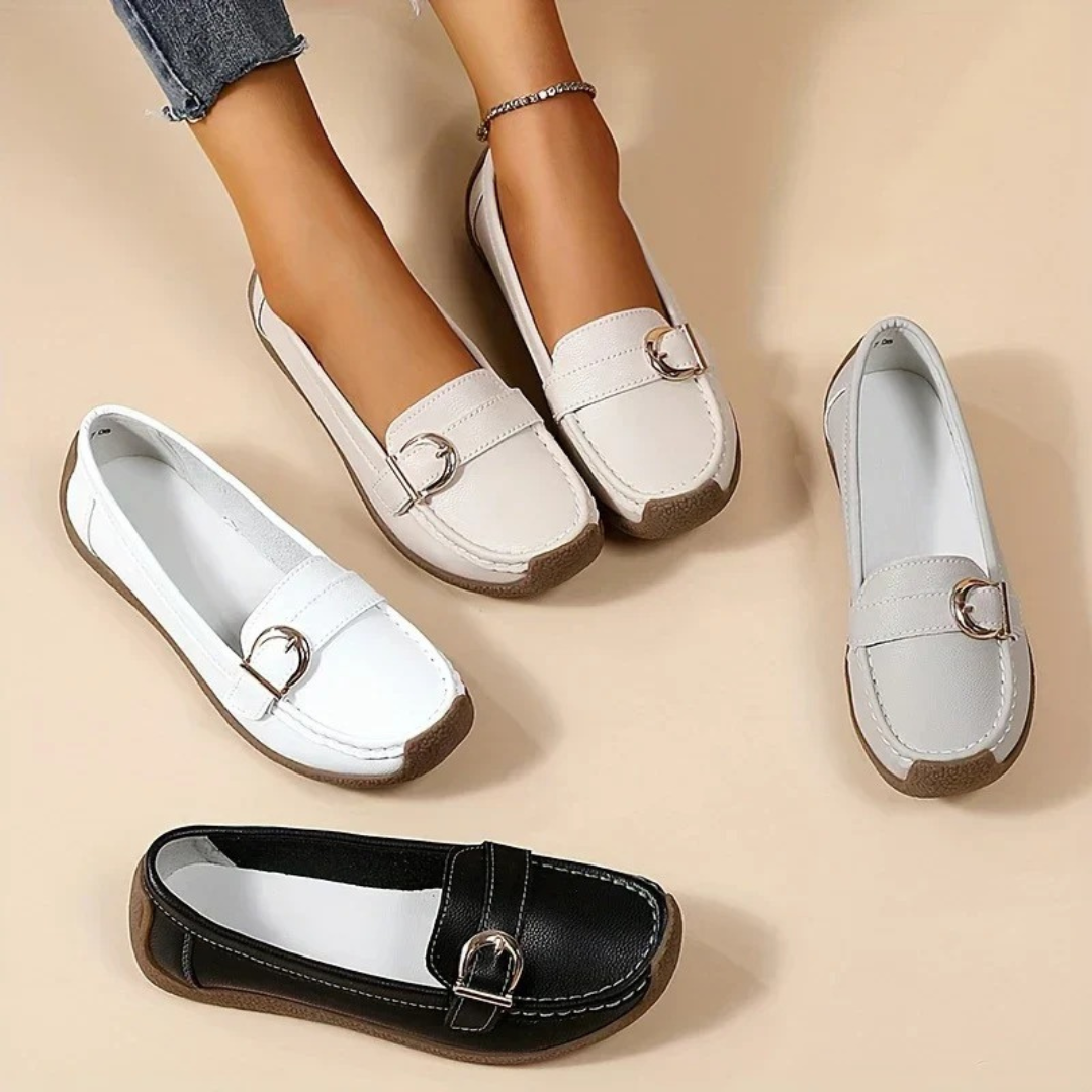 Pantofi casual ergonomic din piele pentru femei 