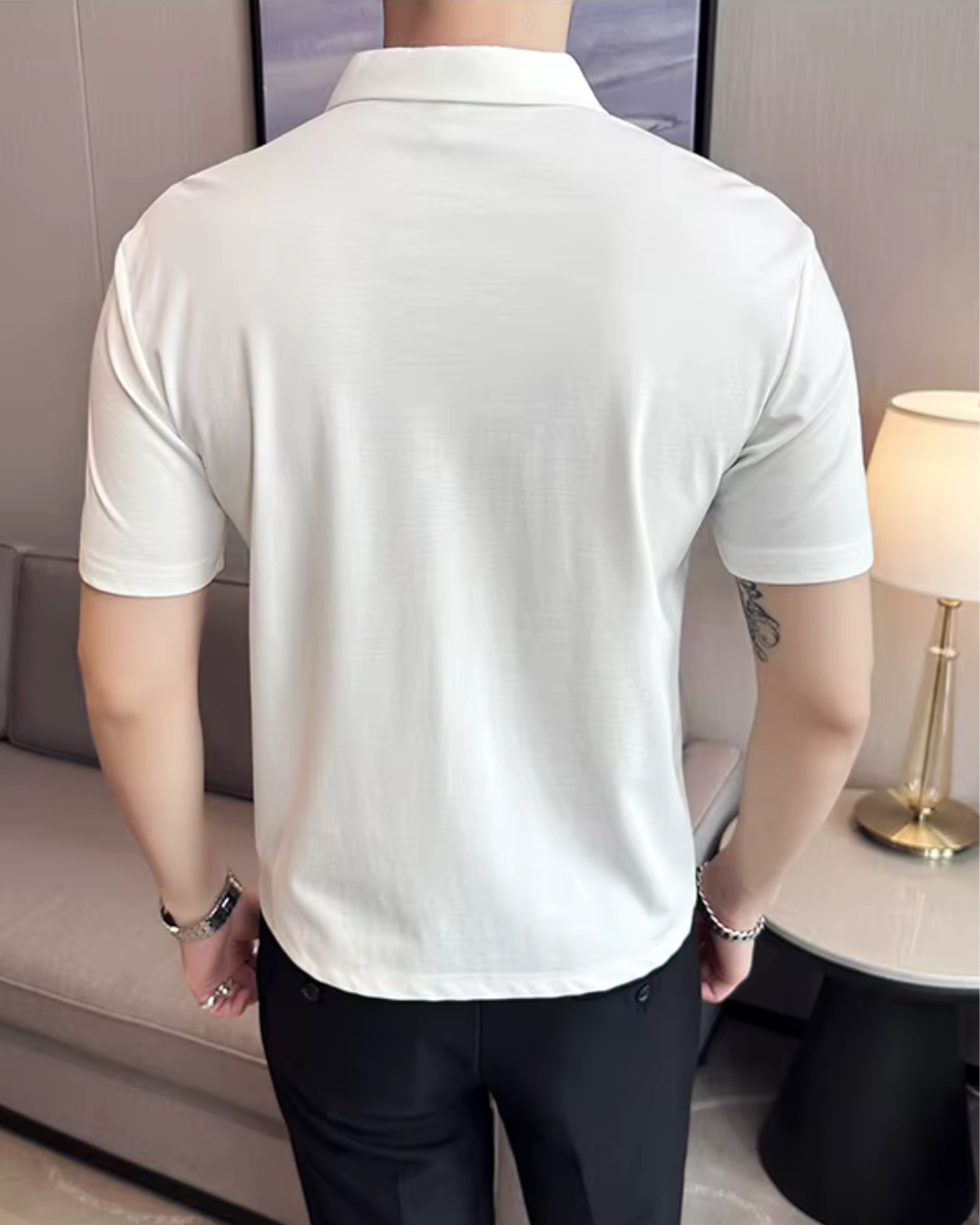 -Elasticitate Ridicată, Ușoară, Moale și Rezistentă la încrețire Cămașă Polo Pentru Bărbați în Culoare Solidă
