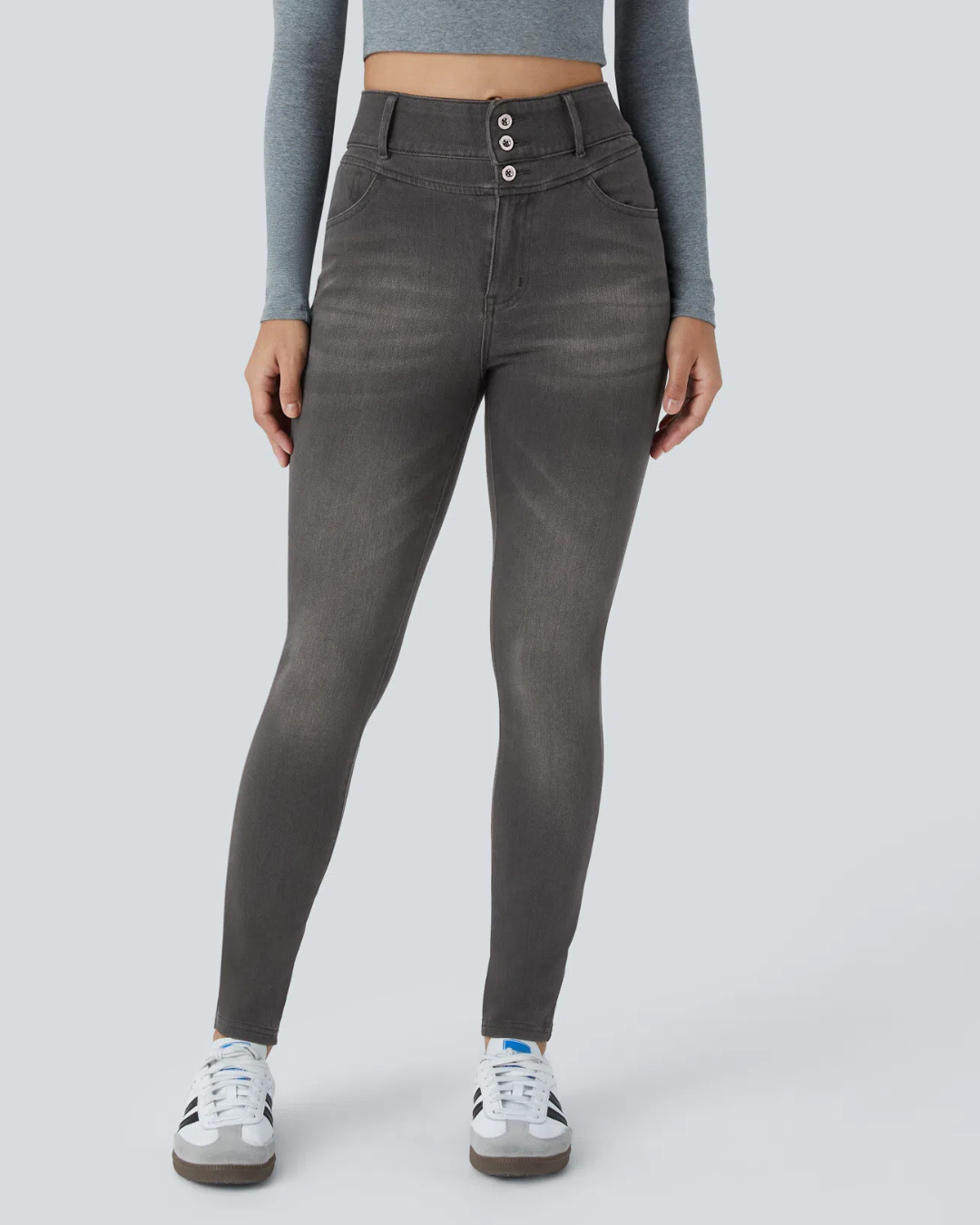 Blugi Flexibili cu Talie înaltă și Confort Total