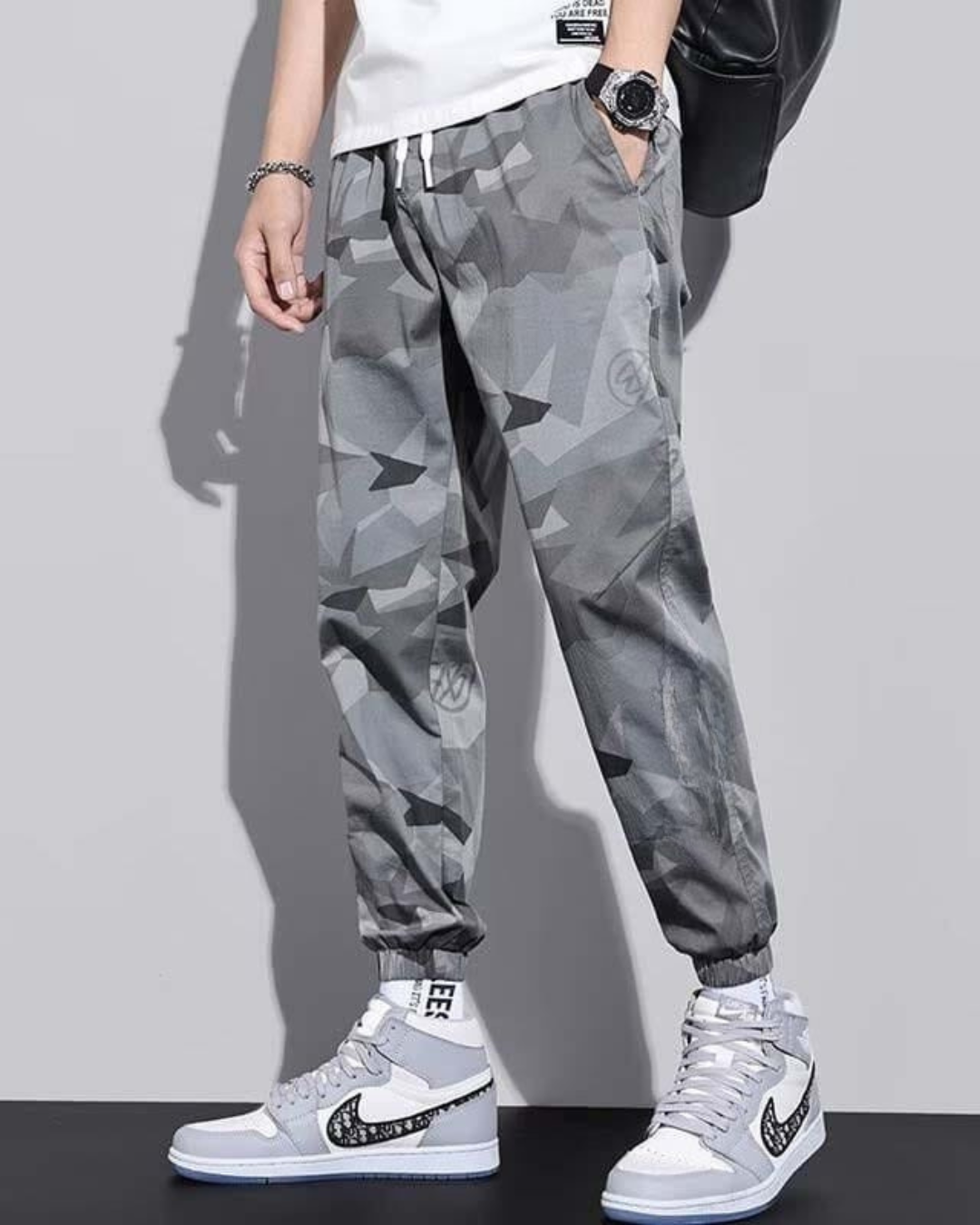 Pantaloni din Mătase cu Uscare Rapidă și Model Camouflaj 