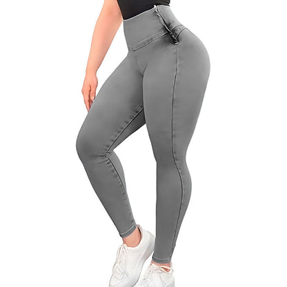 Pantaloni de compresie cu abdomen strâns 